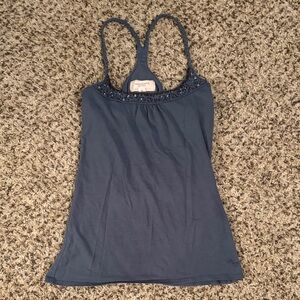 Abercrombie & Fitch Navy Beaded Racerback Camisole